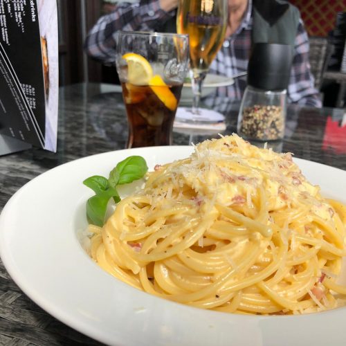 Tagesmenü Blues Cafe Restaurant Spaghetti Carbonara